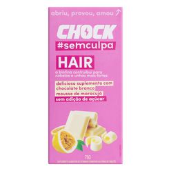 Suplemento Alimentar Tablete CHOCK #Sem Culpa Chocolate Branco e Mousse de Maracujá Hair sem Adição de Açúcar 75g