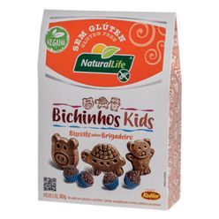 Biscoito NATURAL LIFE Vegano Bichinhos Kids Brigadeiro sem Glúten 80g