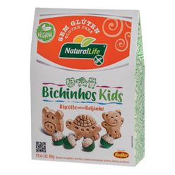 Biscoito NATURAL LIFE Vegano Bichinhos Kids Beijinho sem Glúten 80g