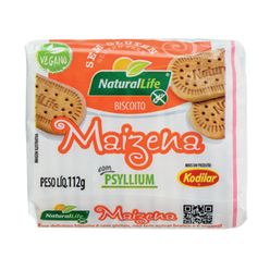 Biscoito NATURAL LIFE Vegano Maizena com Psyllium sem Glúten 112g