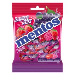 Bala MENTOS Berry Mix Frutas Vermelhas e Morango 62.1g