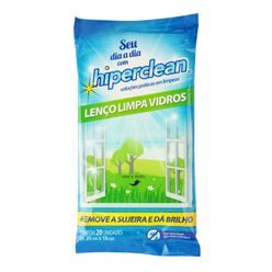 Lenço Limpa Vidros HIPERCLEAN com 20 Unidades