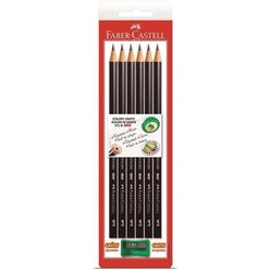 Lápis FABER-CASTELL  com 6 Unidades + Apontador