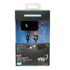 Kit Carregador + Cabo Micro USB ELG 1.0m