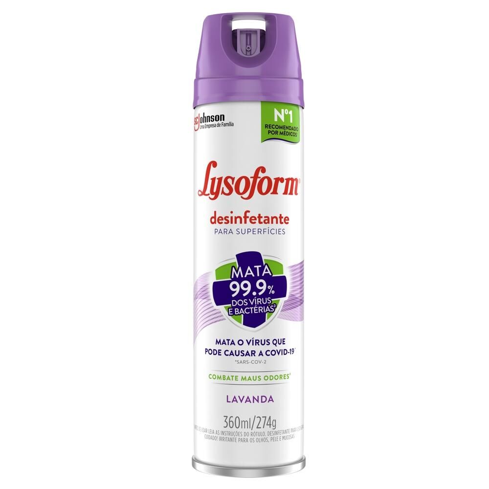 Desinfetante Bactericida Lysoform Spray Lavanda 360ml - Angeloni  Supermercado