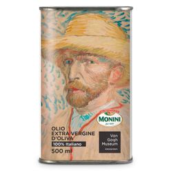 Azeite de Oliva Italiano MONINI Van Gogh Museum Portrait Evoo Extra Virgem 500ml