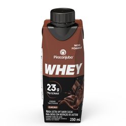 Bebida Láctea PIRACANJUBA Whey Cacau 23g de Proteína Zero Lactose 250ml