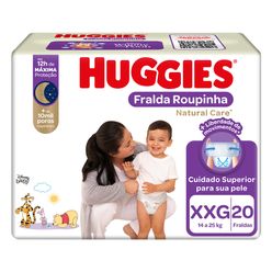 Fralda Descartável HUGGIES Natural Care Roupinha XXG com 20 Unidades