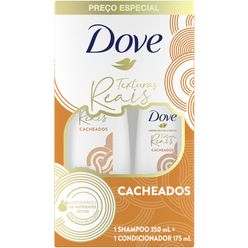 Kit DOVE Texturas Reais Cacheados Shampoo 350ml + Condicionador 175ml