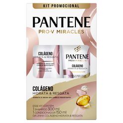 Kit PANTENE Pro-V Miracles Hidrata & Resgata Colágeno Shampoo 300ml + Condicionador de Cabelo 150ml