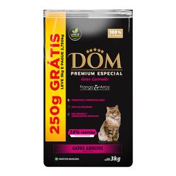 Alimento Dom Para Gatos Castrados Premium Leve 3kg Pague 2.75kg Pacote