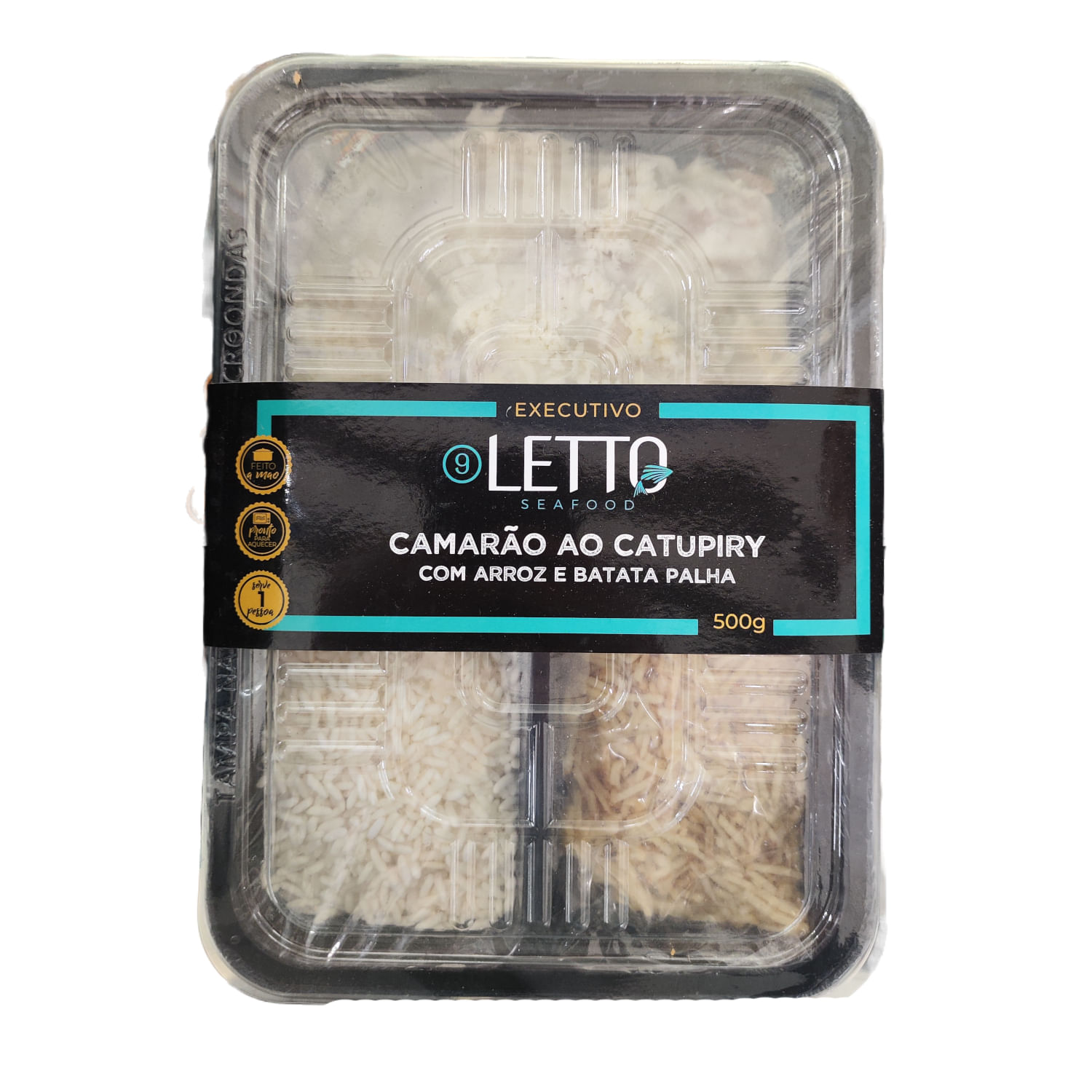 Camarão LETTO ao Catupiry com Arroz e Batata Palha Congelado 500g