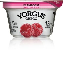 Iogurte YORGUS Grego Framboesa Sem Lactose e 0% Gordura 130g