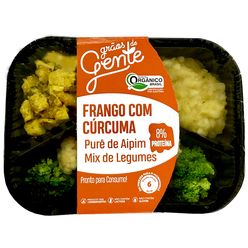 Frango com Cúrcuma GRÃOS DE GENTE Purê de Aipim e Mix de Legumes Congelado Sem Lactose e Sem Glúten 350g