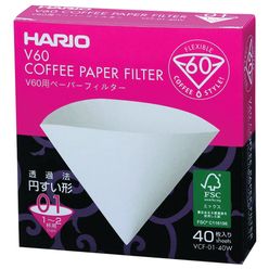 Filtro de papel HARIO V60 01 com 40 Unidades