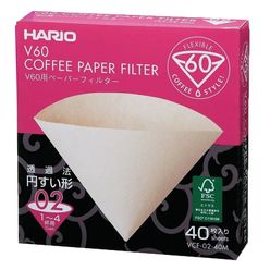 Filtro de Papel HARIO V60 02 com 40 Unidades