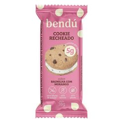 Cookies BENDU Recheado Baunilha com Morango Zero adição de Açucar, Zero Lactose e Zero Glúten com 38g