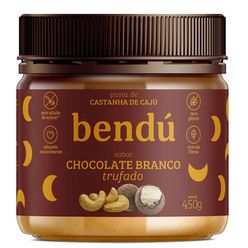 Pasta de Castanha de Cajú BENDÚ Chocolate Branco Trufado Zero Adição de Açúcar e Zero Glúten 450g