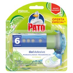 Desodorizador Sanitário Gel Adesivo PATO Aplicador + Refil Citrus 1 Unidade