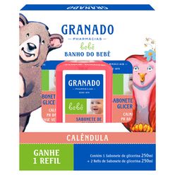 Sabonete Liquido GRANADO Bebê Calêndula 1 Sabonete + 2 Refis 250ml cada Ganhe 1 Refil