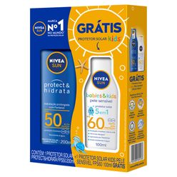 Protetor Solar NIVEA Protect & Hidrata FPS 50 200ml Grátis Protetor Solar Kids FPS 60 100ml