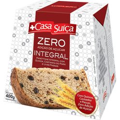 Panettone CASA SUÍÇA Quinoa, Castanha do Pará e Uvas Passas Integral Zero 400g