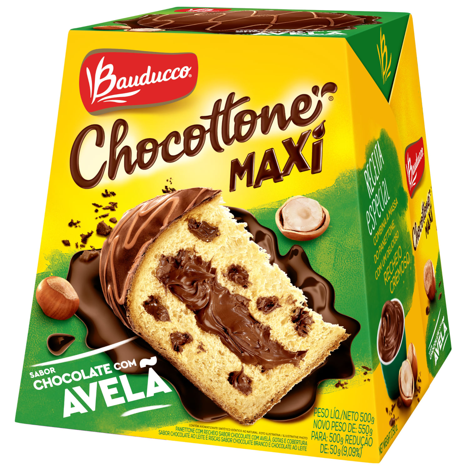 Chocottone Fermentação Natural Bauducco Chocolate Com Avelã 500g