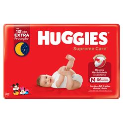 Fralda Descartável HUGGIES Supreme Care M com 66 Unidades