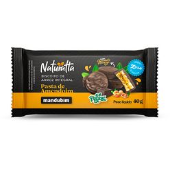 Biscoito de Arroz NATURATTA Pasta de Amendoim com Chocolate Vegano,Zero Açúcar e sem Glúten 40g