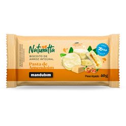 Biscoito de Arroz NATURATTA Pasta de Amendoim com Chocolate Branco Vegano,sem Áçúcar e Glúten 40g