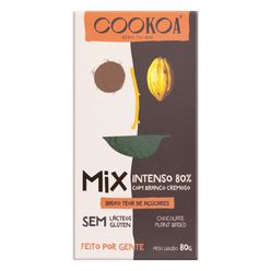 Chocolate COOKOA Mix Intenso 80% com Branco Cremoso sem Lácteos e Glúten 80g