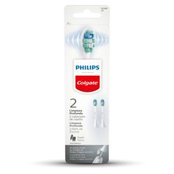 Refil Escova Dental Elétrica PHILIPS+COLGATE com 2 Unidades