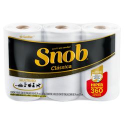 Toalha de Papel  SNOB  Hiper Economia Com 3 Rolos Com 120 Toalhas Cada 19cm x 20cm