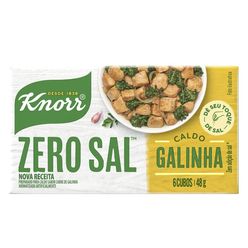 Caldo KNORR Zero Sal Galinha 48g 6 Cubos