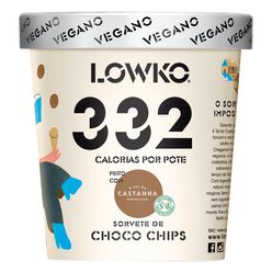 Sorvete LOWKO Choco Chips Vegano 455ml