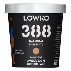 Sorvete LOWKO Avelã com Chocolate 388 Calorias 455ml