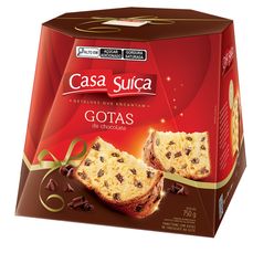 Panettone CASA SUICA Gotas de Chocolate Caixa 750g