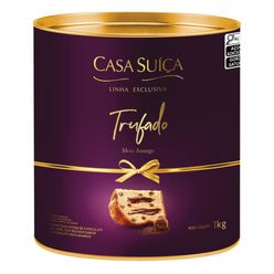 Panettone CASA SUICA Exclusiva Trufado Meio Amargo Lata 1kg