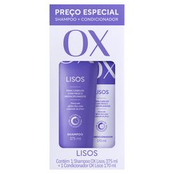 Kit OX Liso Dourado Shampoo 375ml e Condicionador 170ml Preço Especial