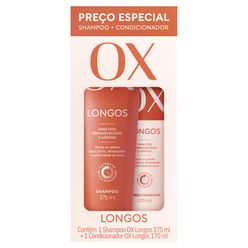 Kit OX Longos Shampoo 375ml e Condicionador 170ml Preço Especial