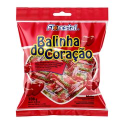 Bala FLORESTAL Coração Morango com Leite Condensado 108g