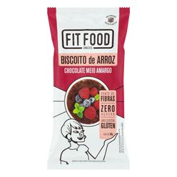 Biscoito de Arroz Integral Cobertura Chocolate Meio Amargo Zero Açúcar Fit Food 60g