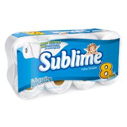 Papel higiênico SUBLIME Neutro folha simples com 8 unidades 30 metros