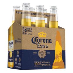 Cerveja CORONA Extra com 6 Long Neck 330ml