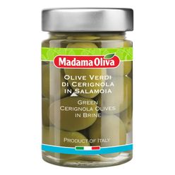 Azeitona Verde Italiana MADAMA OLIVA Cerignola Com Caroço 190g