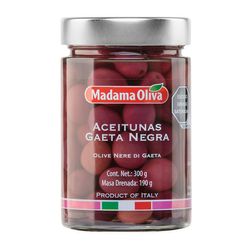 Azeitona Preta Italiana MADAMA OLIVA Original Gaeta Com Caroço 190g