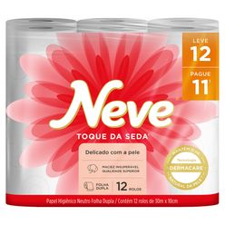 Papel Higiênico NEVE Toque da Seda Com 12 Rolos Leve 12 Rolos Pague 11 Rolos