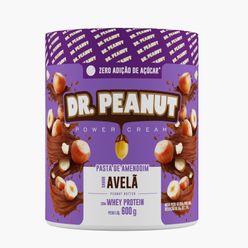 Pasta de Amendoim DR.PEANUT Power Cream Avelã com Whey Protein 600g