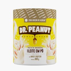 Pasta de Amendoim DR.PEANUT Power Cream Leite em Pó com Whey Protein 600g