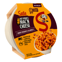 Mac'N Cheese SADIA Hot Blowls Cheddar & Calabresa 300g